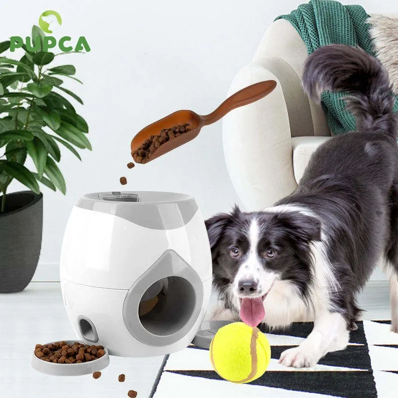 PUPCA Dog Training Treat Puzzle Toy Automatic Throwing Machine Tossing Ball Food Distribution Reward Game Slow Feeder supplies