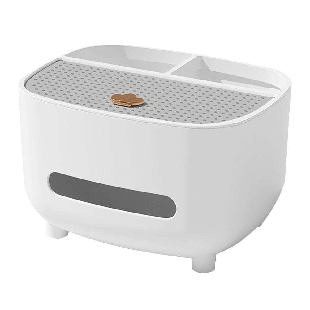 

Tissue Box Holder Desktop Storage Container Abs Plastic Compact Tissue ganizer Remote Control Storage Home Office