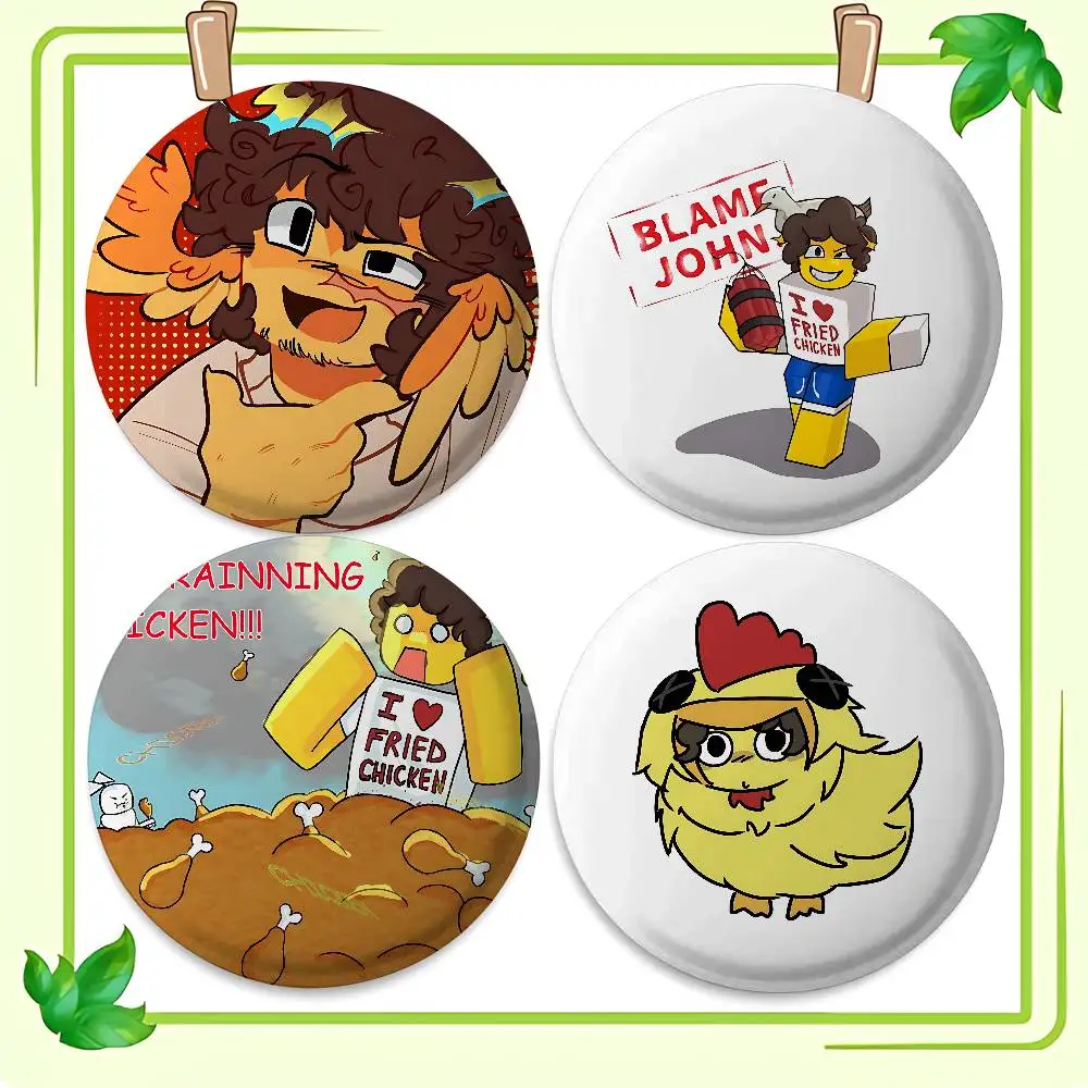 Fried Chicken Shedletsky Anime Cover Brooches Funny Meme Badge Fashion Jewelry Gifts