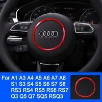 For Audi A1 A3 A4 A5 A6 A7A8 Q3 Q5 Q7 SQ5 S1 S3 S4 S5 S6 S7 S8 RS3 RS5 RS6 Car Steering Wheel Decoration Ring Trim Cover Sticker