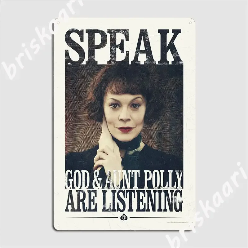 Aunt Polly Is Listening Metal Sign Cinema Kitchen Custom Home Plates Tin Sign Poster