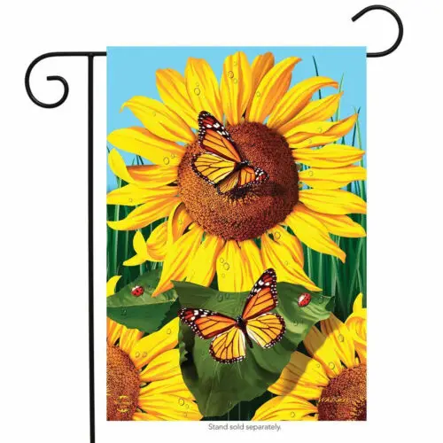 BRIARWOOD SUNFLOWER FIELD BUTTERFLY FALL SUMMER MINI WINDOW GARDEN YARD FLAG NEW