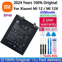 2024 Years Original New Genuine Phone Replacement Battery BP46 For For Xiaomi Mi 12 / Mi 12X Batteries Bateria 4500mAh +Tools