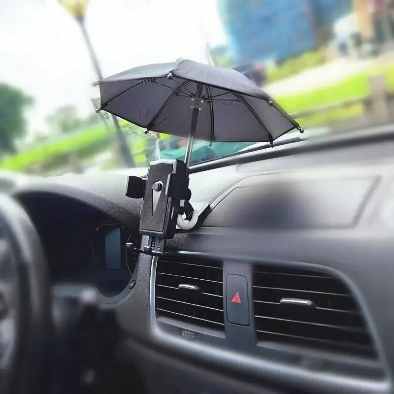 Colorful Motorcycle Mini Phone Holder Stands Sunshade Umbrella Universal Rain Resistant Waterproof Moto Decoration Accessories