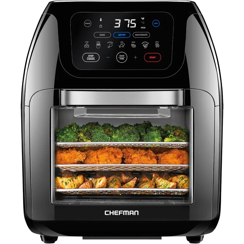 

Digital Air Fryer+ Rotisserie, Dehydrator, Convection Oven, 17 Touch Screen Presets Fry, Roast, Dehydrate