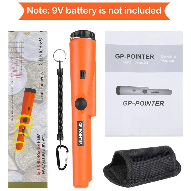 Wasserdichter Handmetalldetektor für Metallmünzen Gold, wasserdicht, kostenloser Versand, professionell, Zeigerpunkt