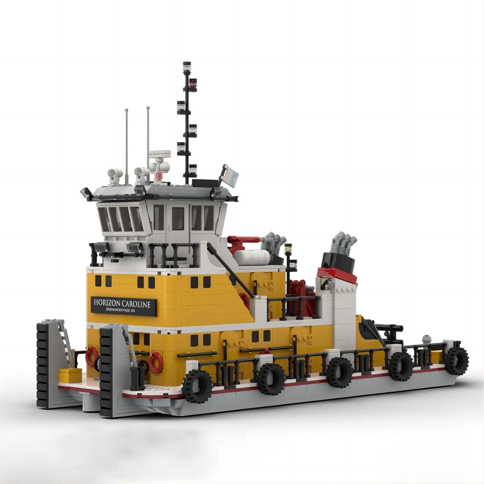 MOC-91162 custom port tugboat barge push tugboat model scene series assembly puzzle building block