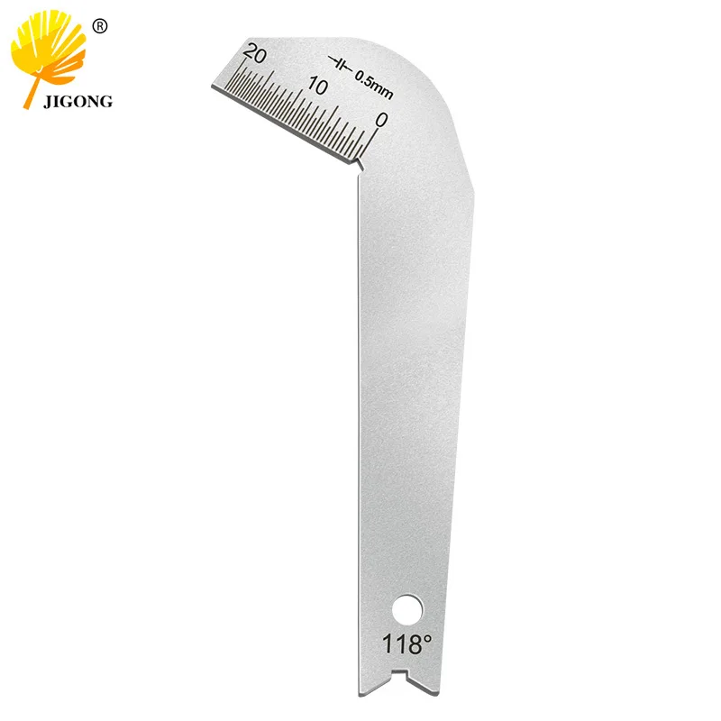Front edge gauge Stainless steel drill bit 118 degree top angle front measurement sample