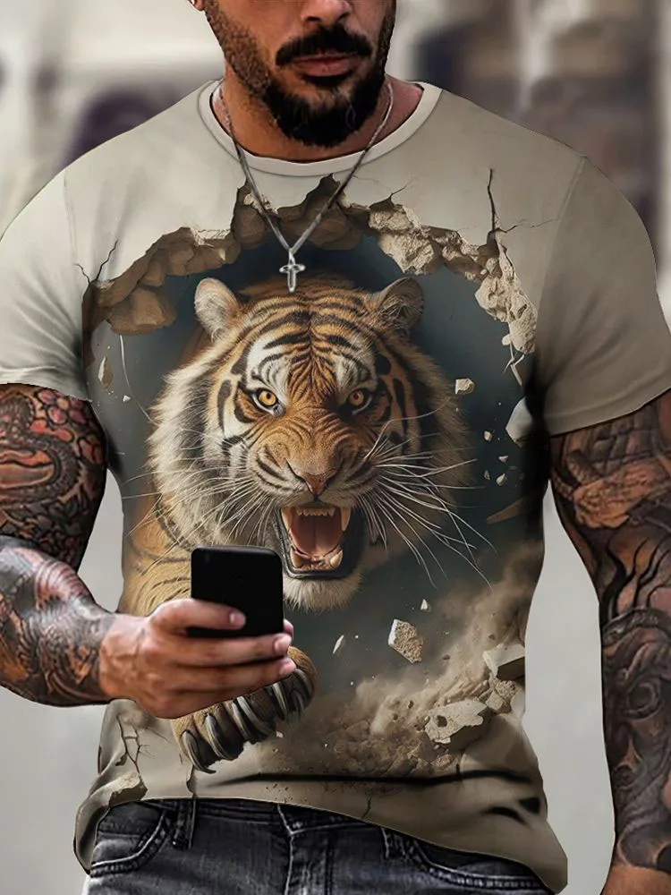 Summer Dog Animal T-Shirts Bulldogs Graphic 3D Print Men's Short Sleeve O-Neck T Shirt Casual Harajuku Y2K Top Tees Men Clothing