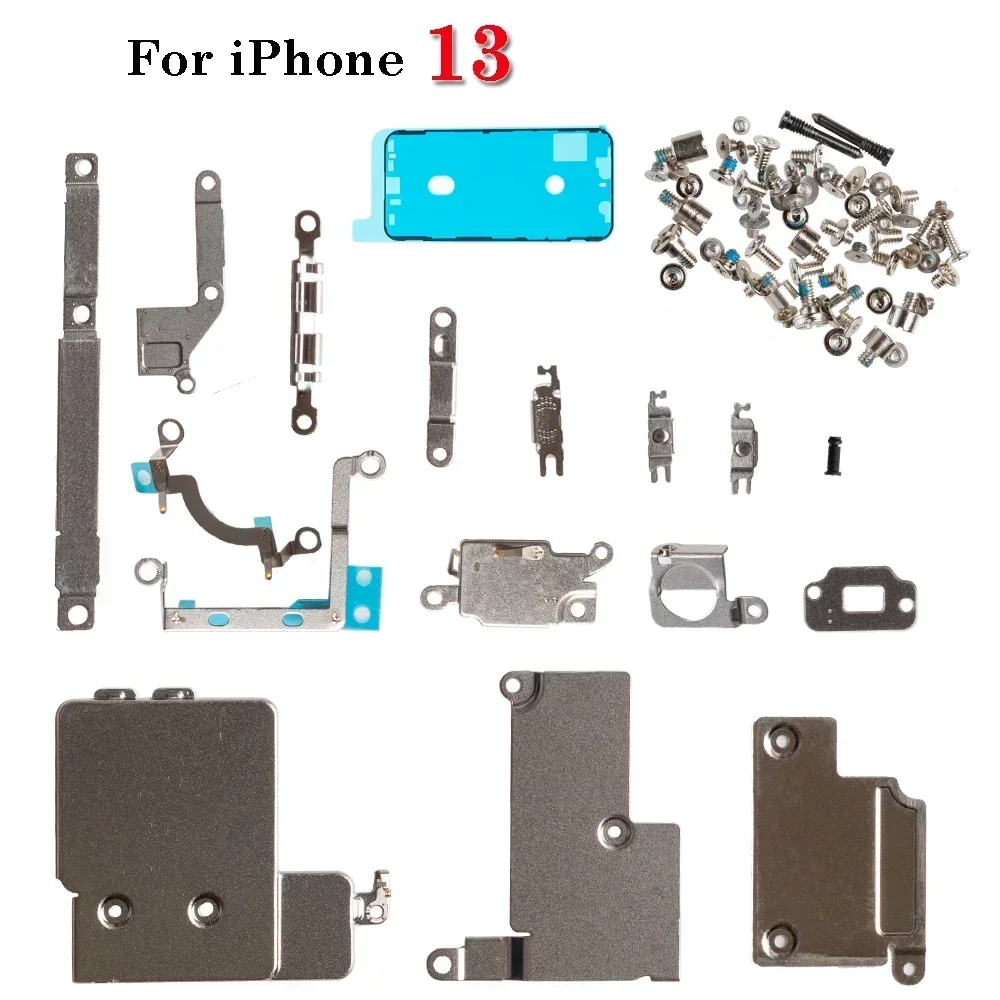 Juego completo de soporte de Metal pequeño para IPhone, Kit de Placa de protección, tornillos completos impermeables para IPhone X, XR, XS, 11, 12, 13, 14 Pro Max, 1 Juego