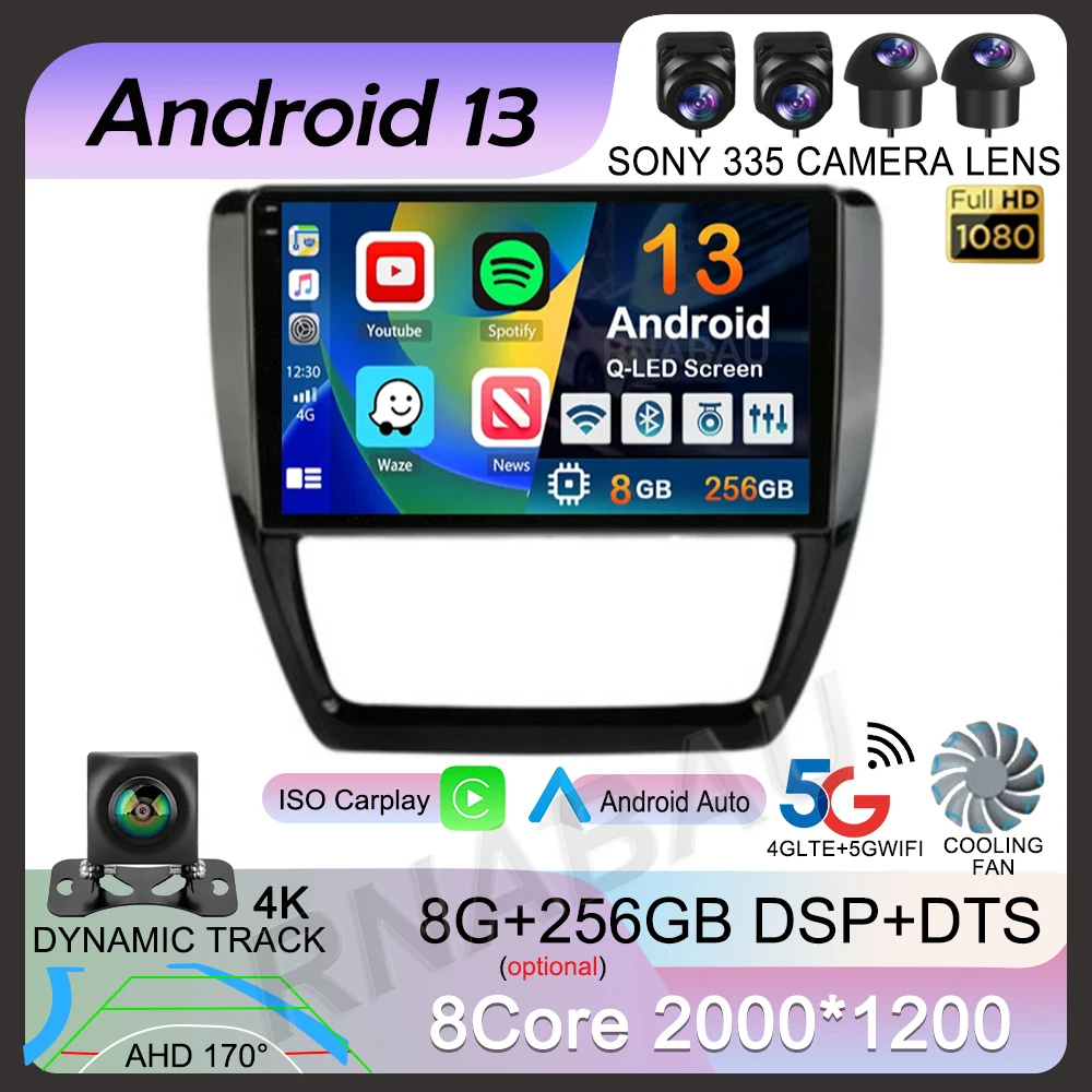 

Android 13 Carplay Auto Car Radio For Volkswagen VW Sagitar Jetta 6 Bora 2011-2018 2Din Multimedia Player Stereo DVD Head Unit