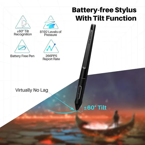 Imagen 2 del producto Huion-Monitor gráfico Kamvas Pro 16, tableta de dibujo, pantalla Digital de 15,6 pulgadas, pantalla de dibujo con lápiz óptico sin batería