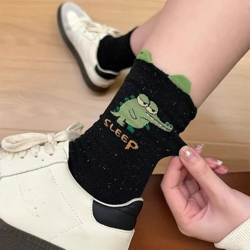 1/4pairs الكورية نمط الجوارب الكرتون الحيوان لينة امتصاص العرق الجوارب للرجال النساء لطيف القط تصميم Harajuku جوارب الموضة #3