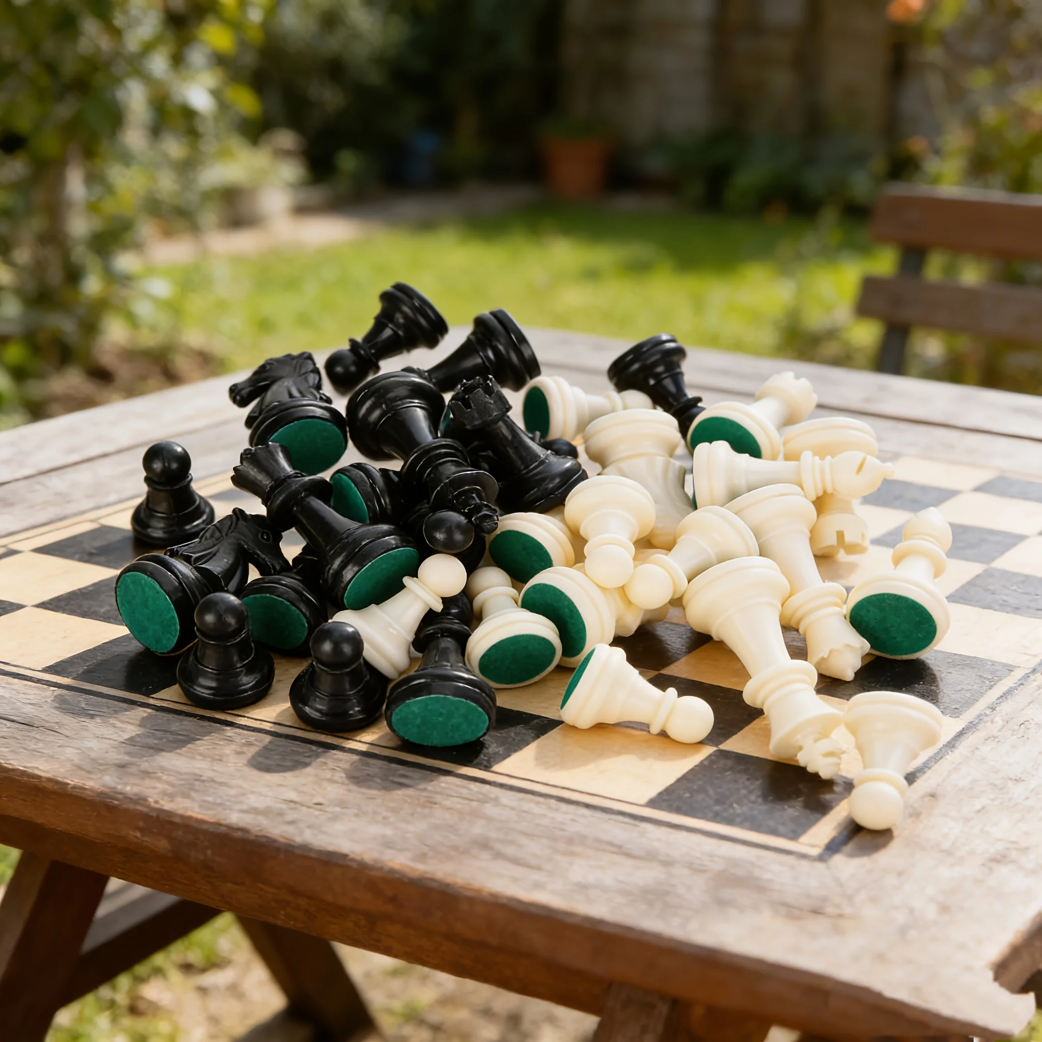 Juego de ajedrez completo |   Piezas de Ajedrez de Plástico en Blanco y Negro, Material PE, Ideales para Torneos y Juego Casual
