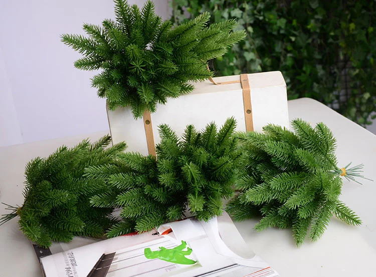 1Pack Fake Christmas Tree Pine Branches Xmas Berries For Christmas Tree DIY Wreath Decorations Noel Table Ornaments Kids Gifts