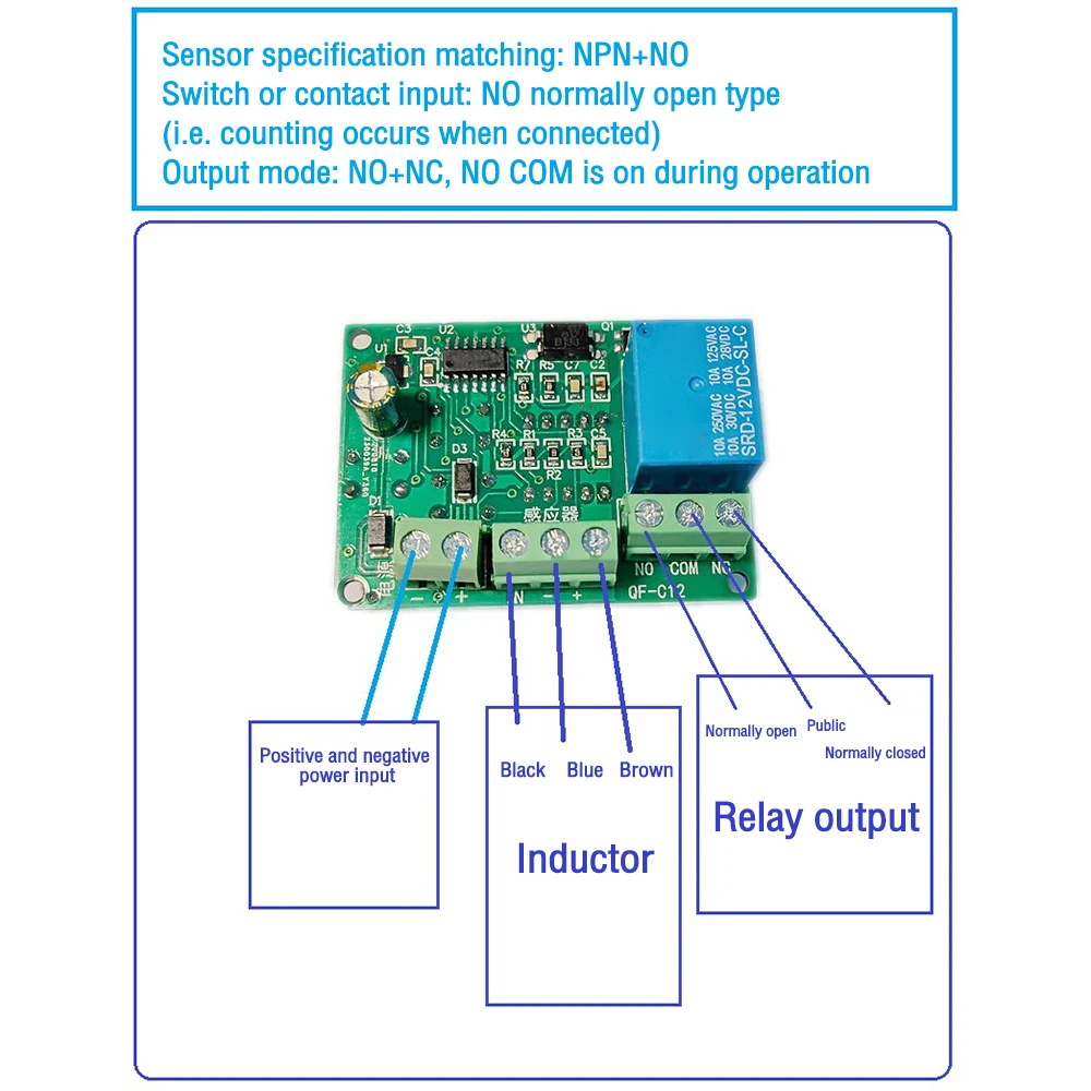 0.36inch 2-Digit Counter Module 5V 12V 24V Timer Relay Programmable Delay Relay Module Cycle Timer With LED Display Relay Output