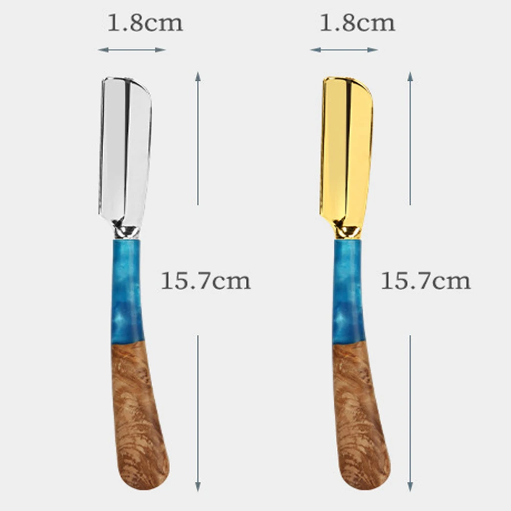 Maquinilla de afeitar recta Baber con mango de madera profesional, soporte para cuchillo de afeitar Manual de aleación de Zinc para Barba, herramientas de depilación de salón, 1 ud.