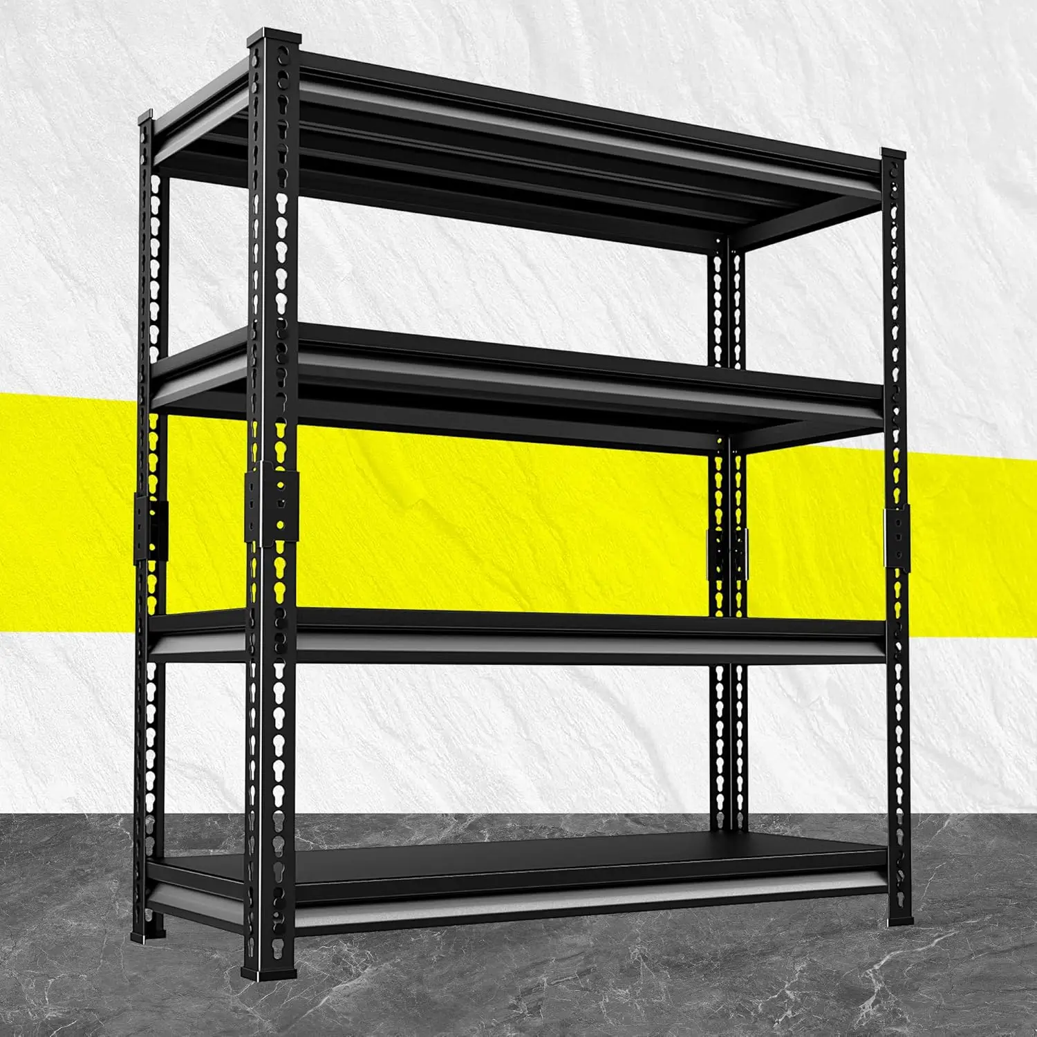 vy Duty Garage Shelving, 48”W×16”D×72”H Metal Shelving Units And Storage, 2000Lbs Loads Garage Storage Shelves, Adjustable