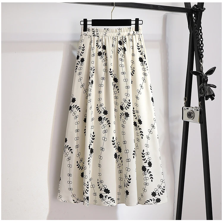 

evening dress High Street print A-line Plus Size Clothing Elegant Sexy Skirt High Waist Fashion Vintage Wrap Skirt