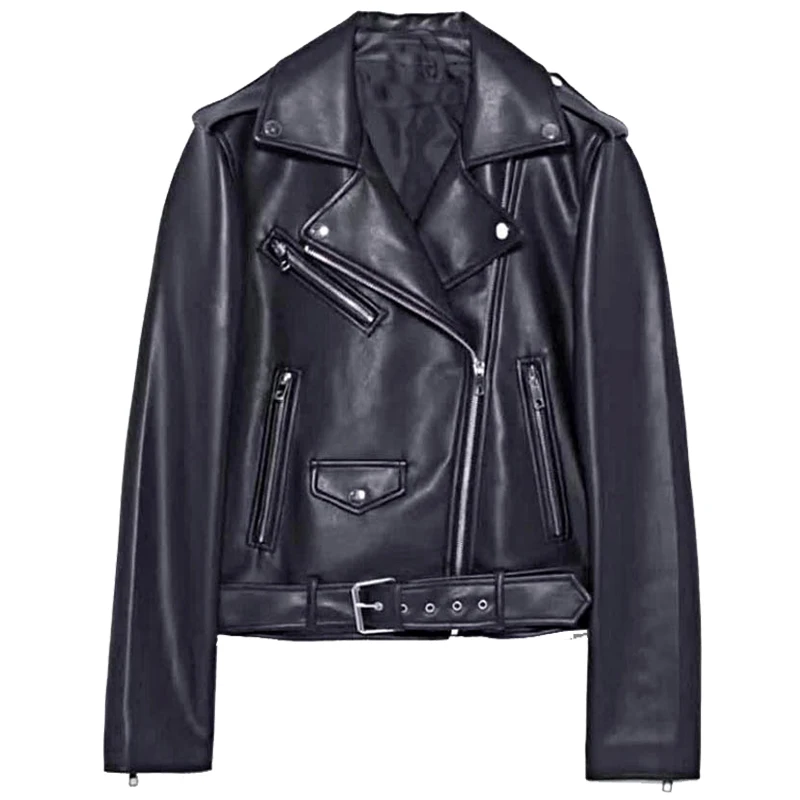 Autunno Inverno Nuova cerniera in pelle Jaet morbida pelle sintetica lunga Sve Slim Fit moto in pelle PU Jaet Street Sle
