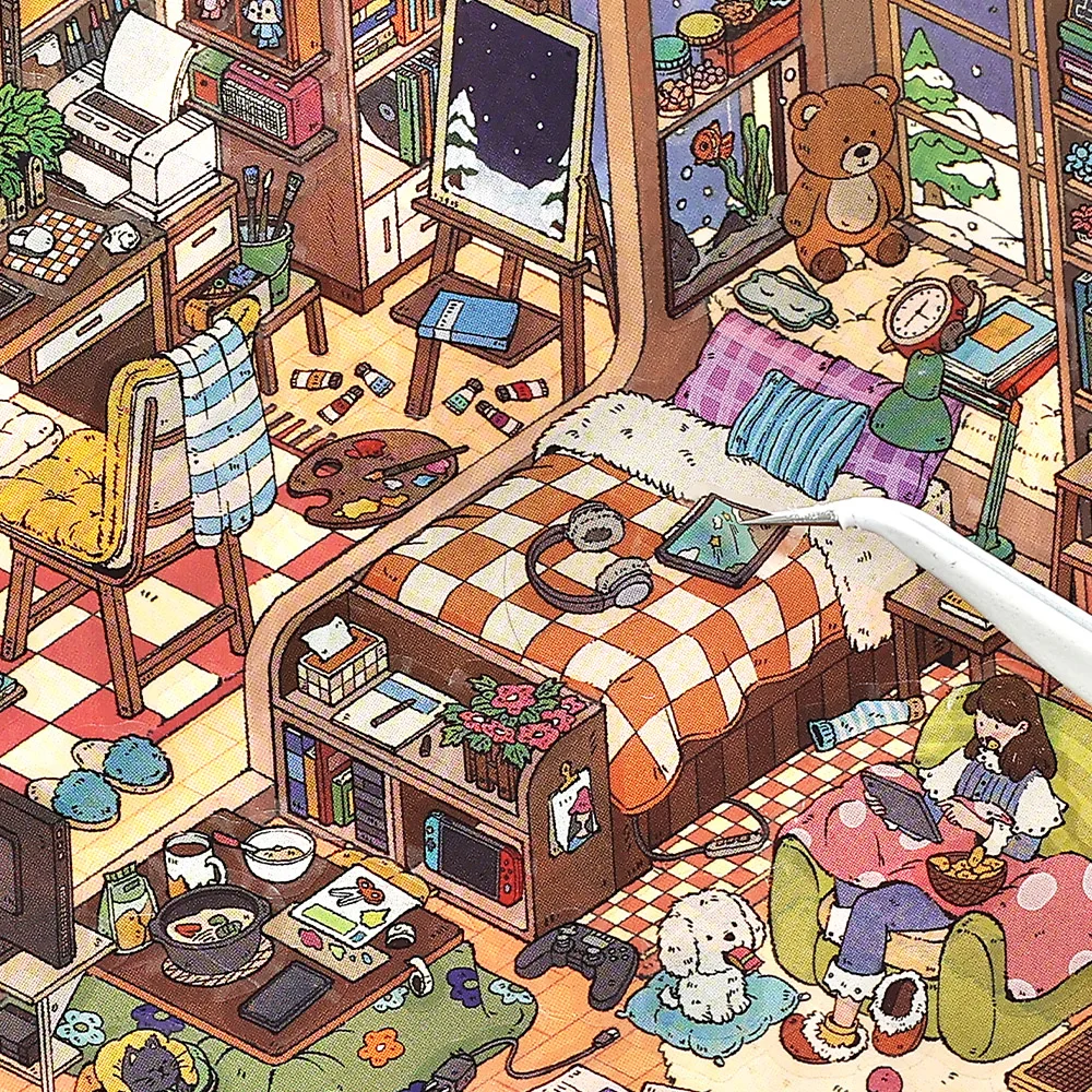 Kawaii Leisure Suite 3D Home Diary Landscape Sticker DIY Pocket Cabin Scene Christmas Gifts