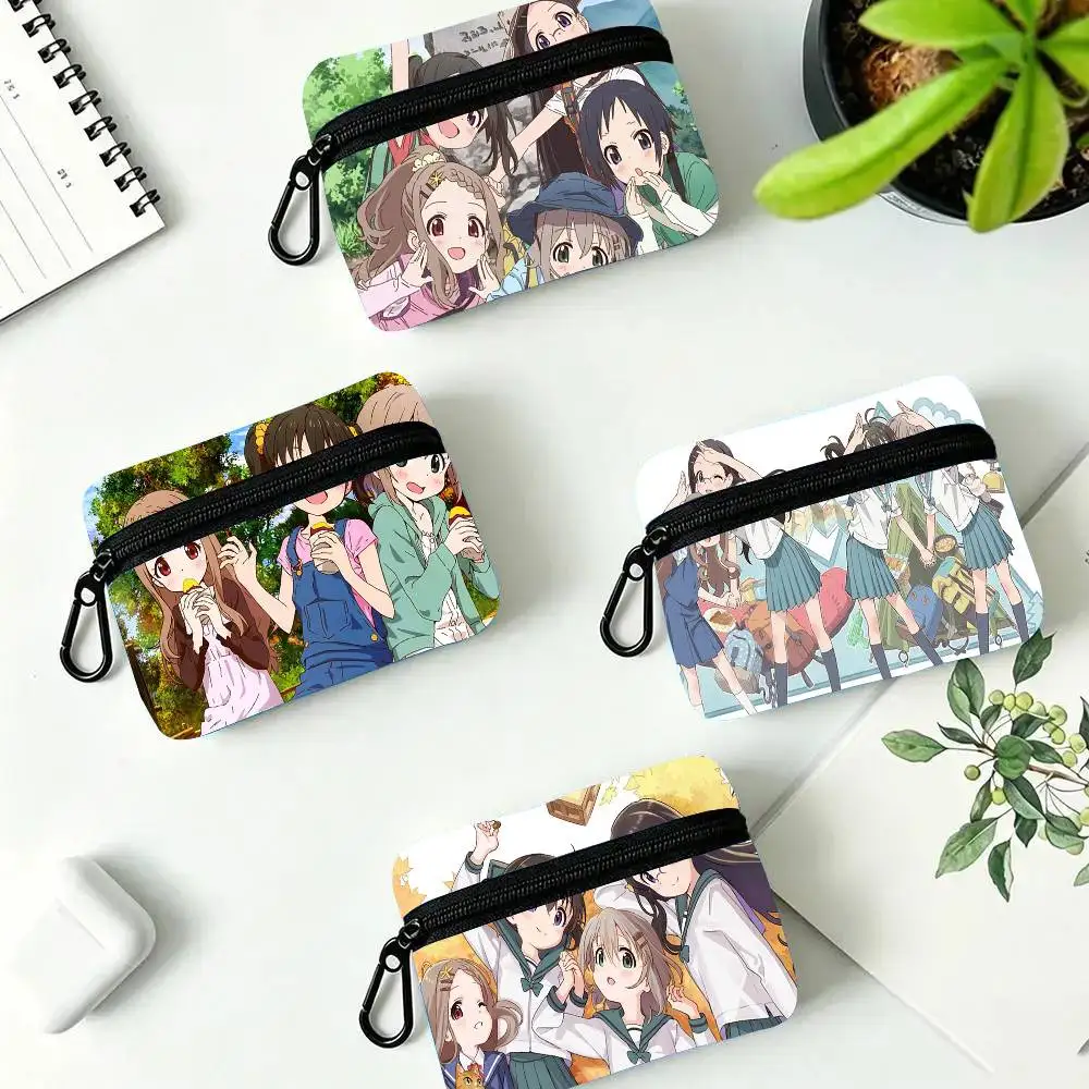 E-Encouragement Of Climb Anime Oxford Fabric Wallet With Zipper Hanging Multifunctional Bag For Credit Cards Keys Coins