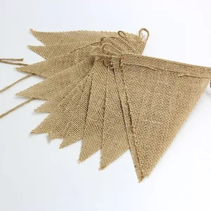 Vintage Jute Dreiecksflagge, DIY -Flagge für Hochzeit, Geburtstagsfeier, Fotografie -Requisiten, Dekoration, 13 Flaggen, 3M 10 Hauptverkaufsflaggen Jute Dekoration - №3