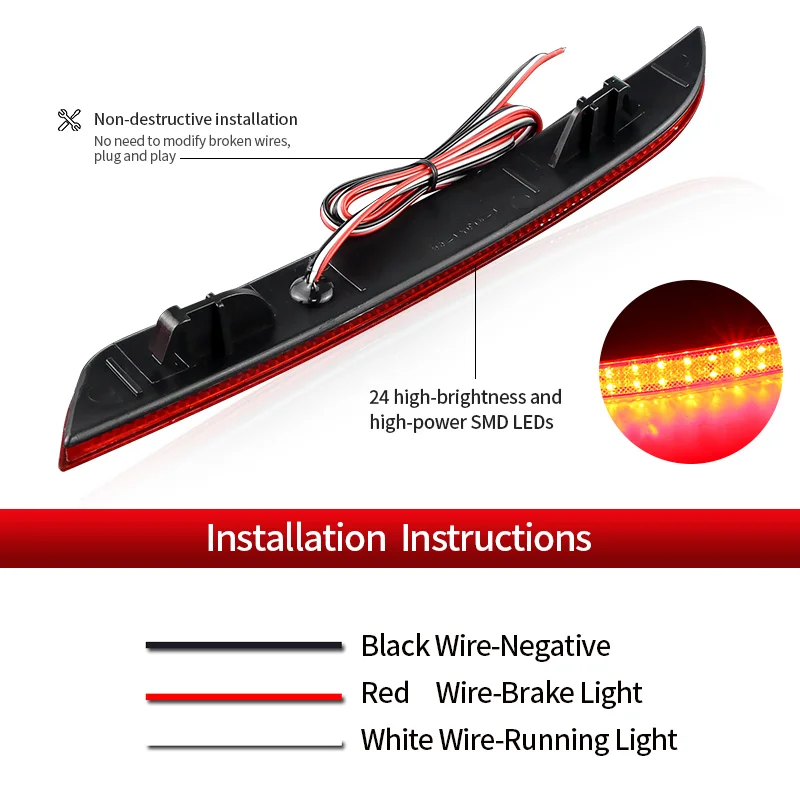 

2×for BMW F30 F31 F35 F34 3-Series F32 F33 F36 4-Series GT LED Rear Bumper Brake Lamps Reflector Tail Fog Lights Car Accessories