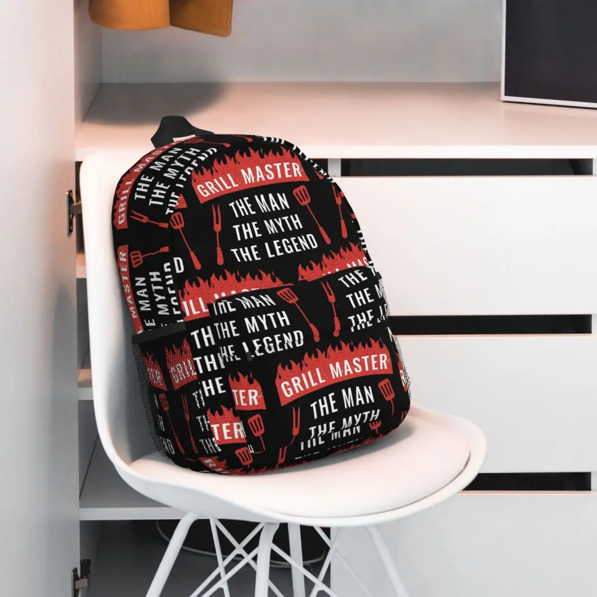 Dad The Man The Myth Grill Master Legend Backpack Hot Sale Daypack Large Capacity Boys Girls BookBag Shoulder Bags School Bag
