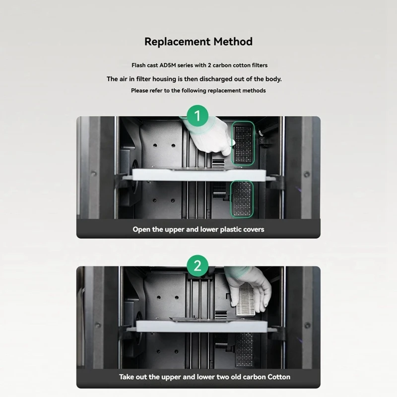 Jeu de filtres à air pour imprimante 3D, pièces remplaçables, supporter ficateur d'air, Flashforge Advetpoint5 M AD5M Pro, 2 pièces