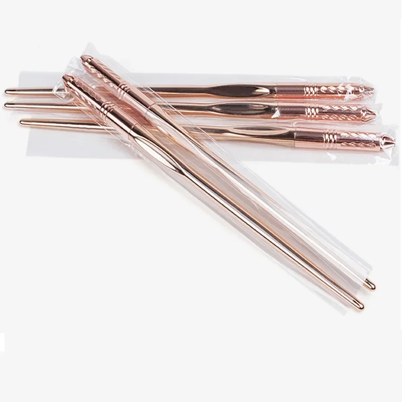 

16 CM 1pcs Glass Gold Microblading Permanent Makeup Manual Tattoo Tebori Fog Round Needle Pen Holder For Eye Liner Eyebrows Lips