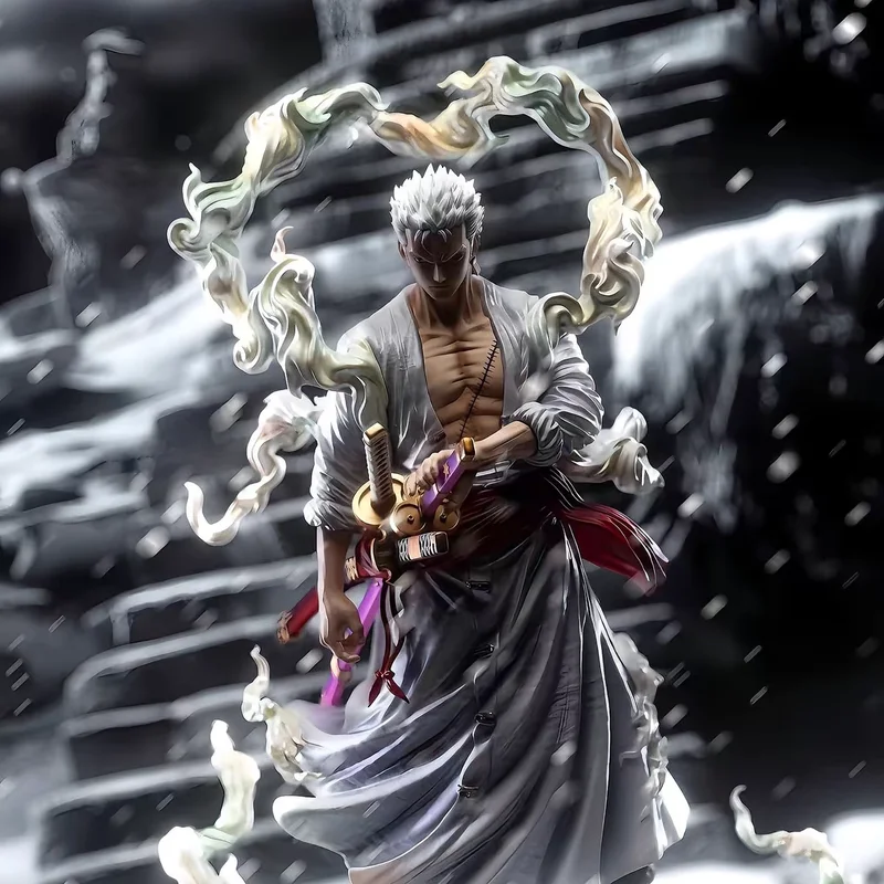 28Cm Double Headed Nika Roronoa Zoro Action Anime Figuur Scène Een Stuk Model Standbeeld Speelgoed Gift Geven Aan Kinderen voor Ornamenten