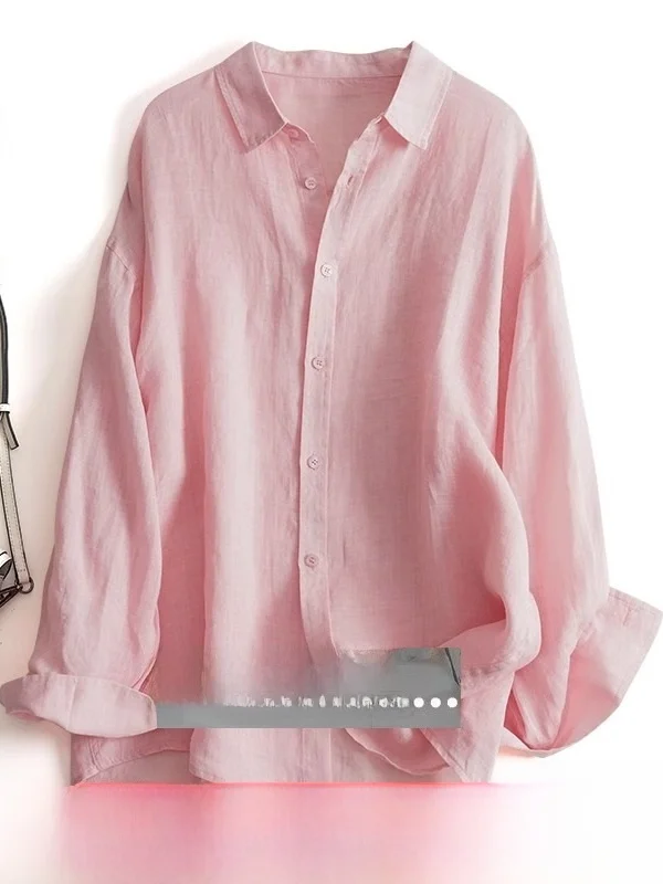 Oule レディース カジュアル リネン ロングスリーブ 日焼け防止 薄手 ゆったり エアコン付き カジュアル ロングスリーブ 春夏 2026