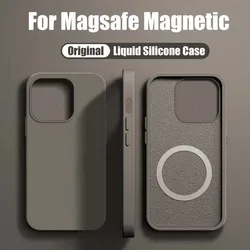 For Magsafe Original Liquid Silicone Magnetic Case For iPhone 15 13 12 11 14 Pro Max 15 Plus Wireless Charging Cover Accessories