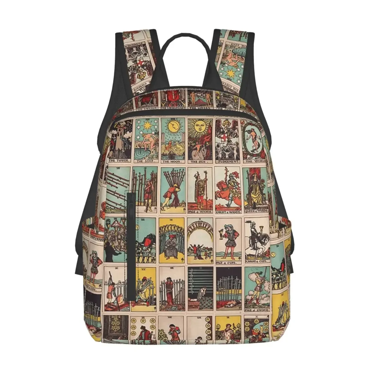 The Major Arcana Of Tarot Vintage Patchwork Backpack Large Capacity Kids BookBag School Bag Shoulder Bags for Men Women