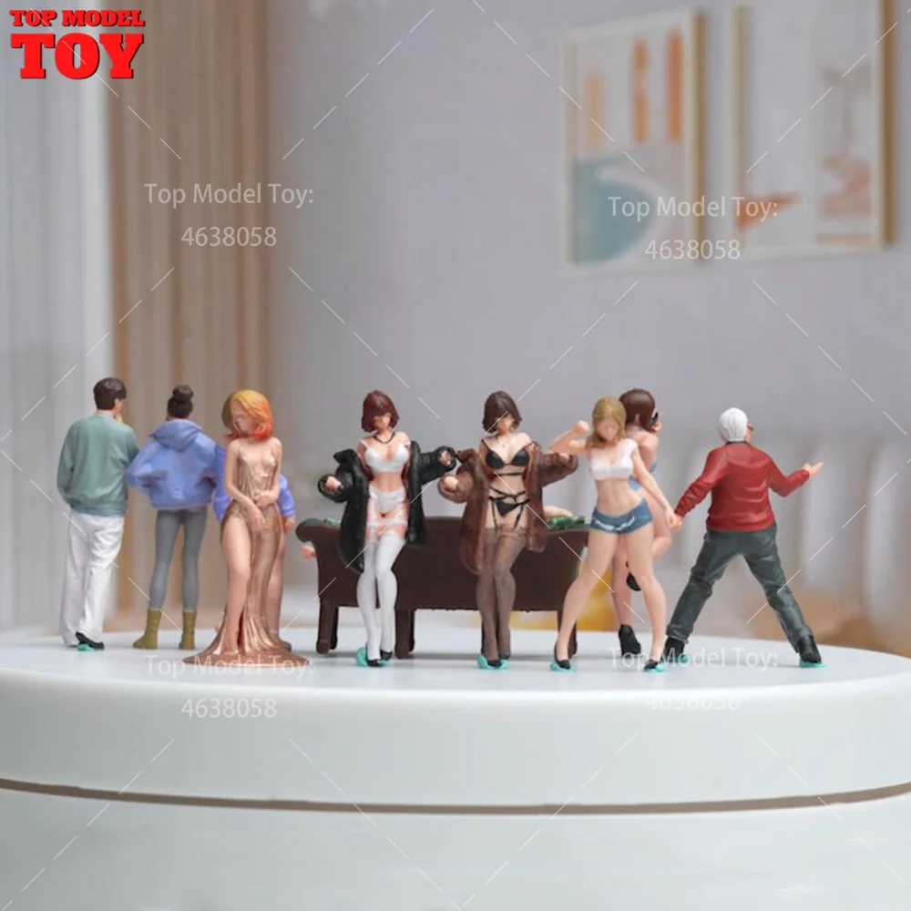 

Неокрашенные модели-фигурки 1/64 1/18: Танцующие мальчики и девочки, мужские и женские персонажи для сцен, куклы, неокрашенные модели.