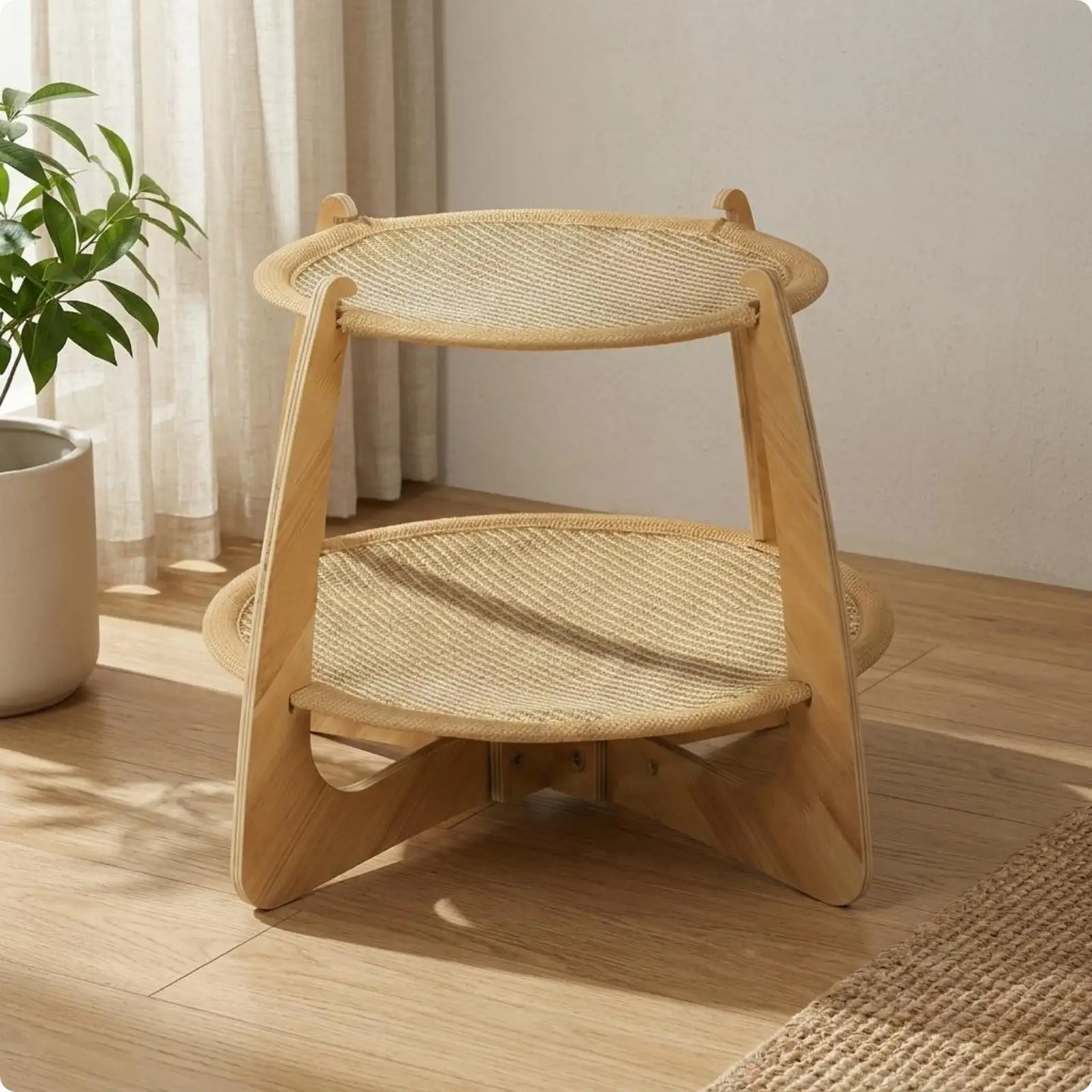 Sisal Cat Scratcher Bed Breathable Sisal Cat Sofa Multi-Function for Cats, Small Dogs, Summer, Indoor - view 4