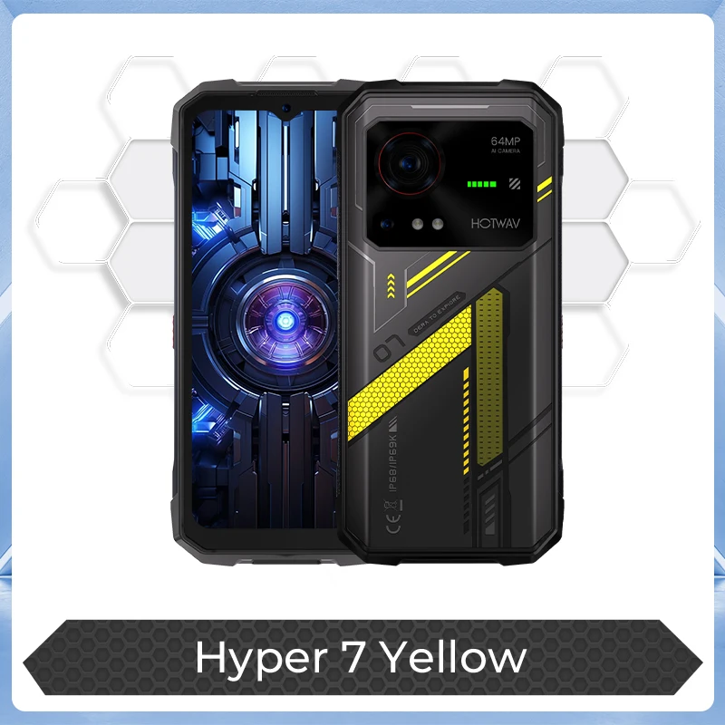 HOTWAV Hyper 7 robuuste telefoon 5G 10800 mAh 33 W smartphone 6,6 '' FHD + 2K-scherm 8 GB 256 GB mobiele telefoon 280LM Android 14 mobiele telefoon