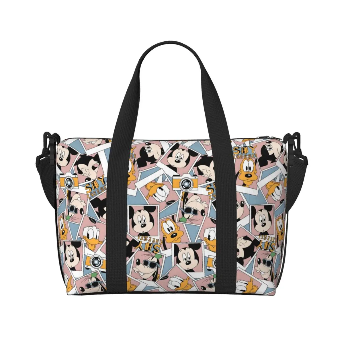 

Пользовательская пляжная сумка-тоут Pluto для женщин, собака, мультфильм, большое отделение, пляжные дорожные сумки для спортзала