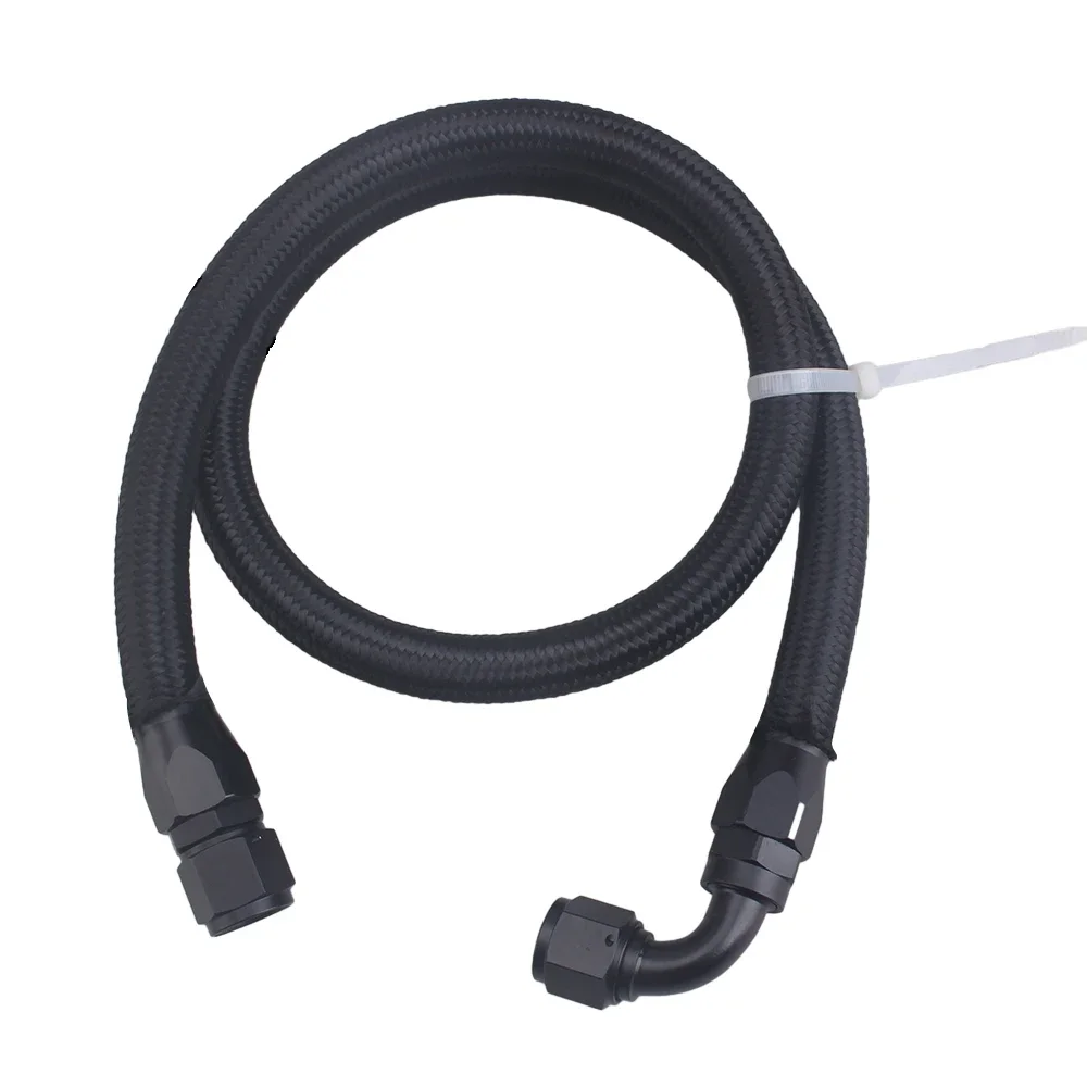 

AN10 1M Stainless Steel Brained Oil Hose Line Hose Tube With 0 45 90 Degree Swivel Hose End Fitting Installed