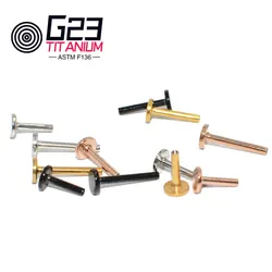 10Pcs G23 Titanium Base For Labret Nose Piercing Ring Earrings 14G 16G Internally Threaded Base Lip Piercing Body Jewelry