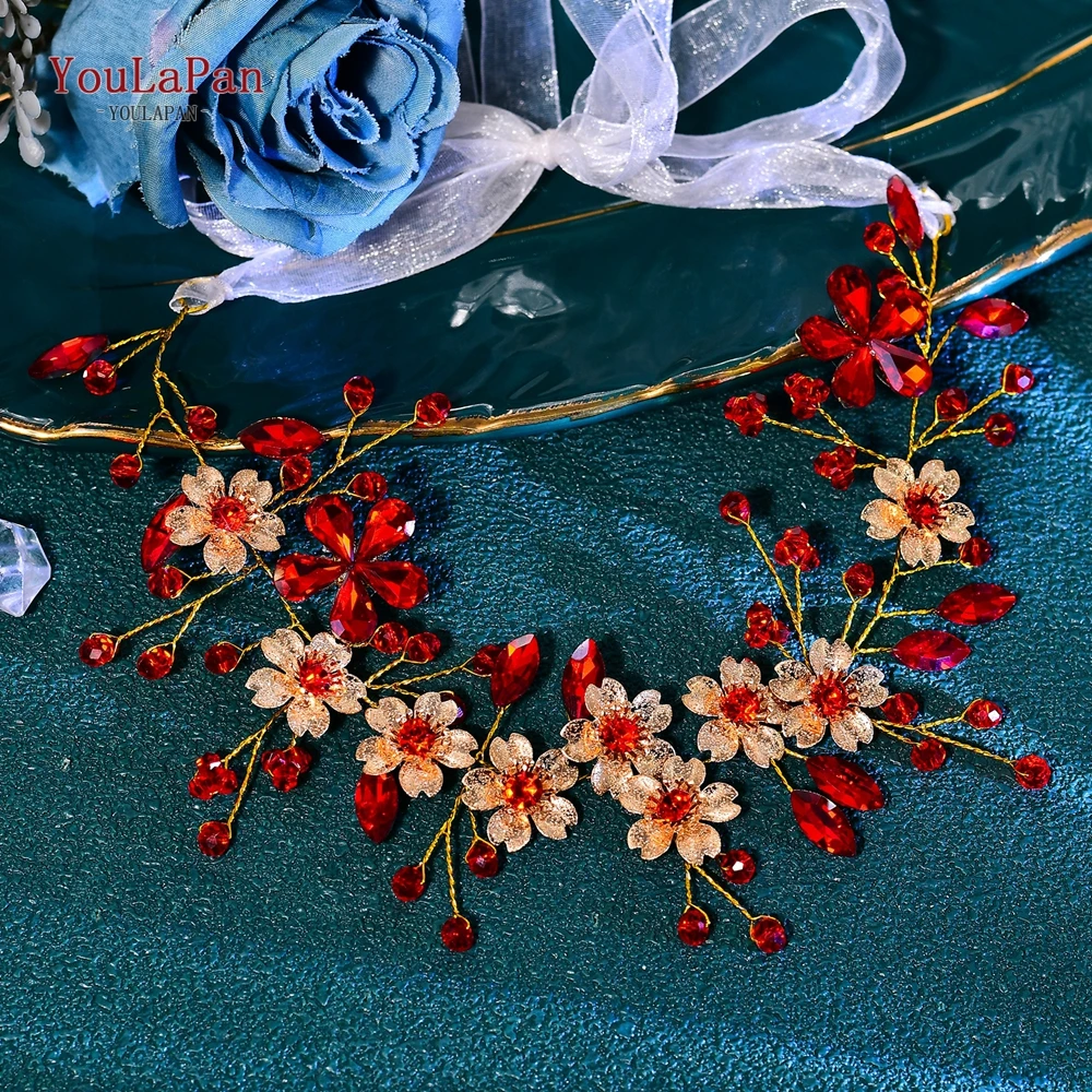 Elegant alloy flower headwear for bride, handmade hair jewelry.