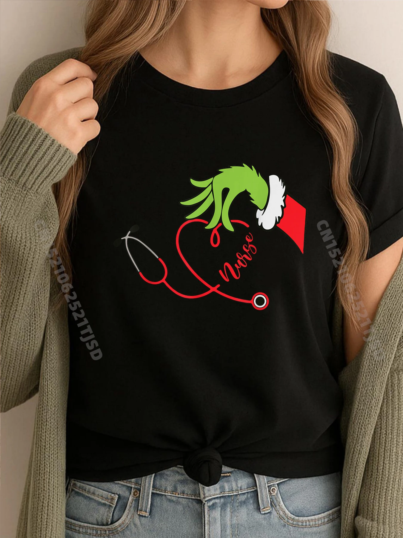 

Рождественский стетоскоп для медсестер, рождественские пижамы для медсестер, пижамы, мужская одежда больших размеров, мужские подарки, топы, футболки