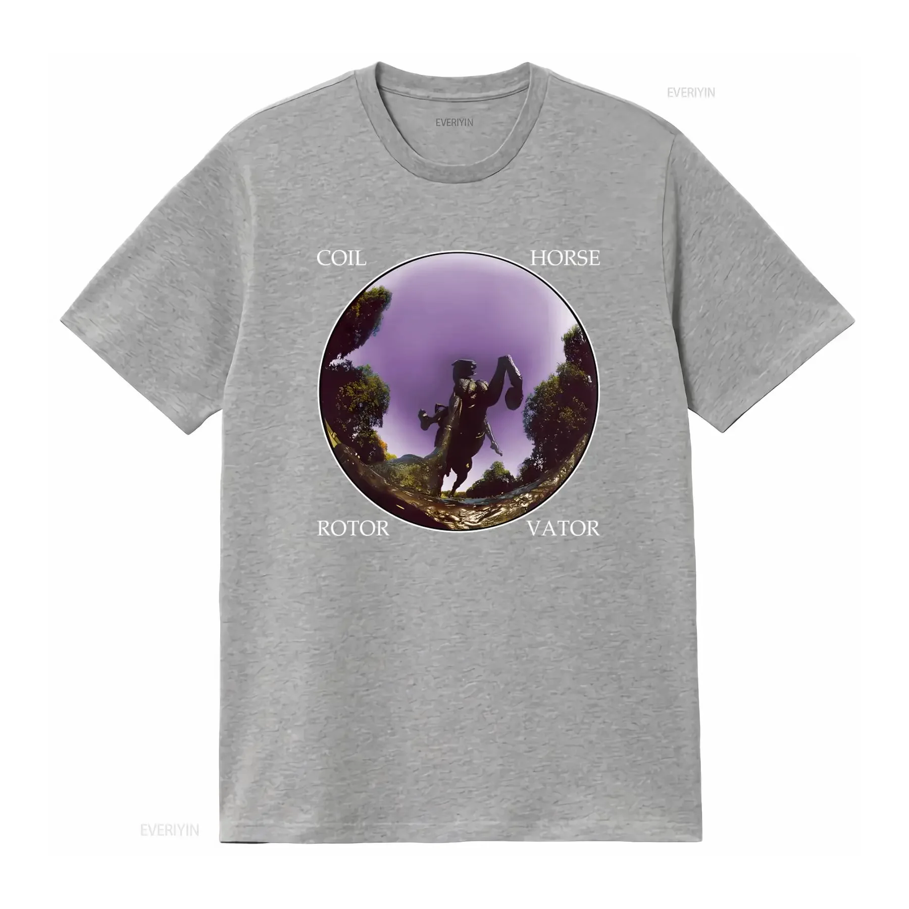 Coil Horse Rotorvator Print T Shirt for Men Unique Artistic Design Comfortable Fabric Perfect Casual Wear vintage Washed - view 3