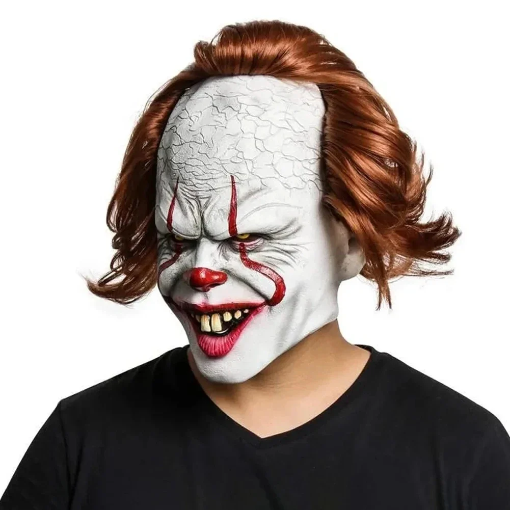 Máscara de halloween luminescente stephen king's it máscara pennywise horror palhaço coringa máscara de palhaço halloween cosplay traje adereços