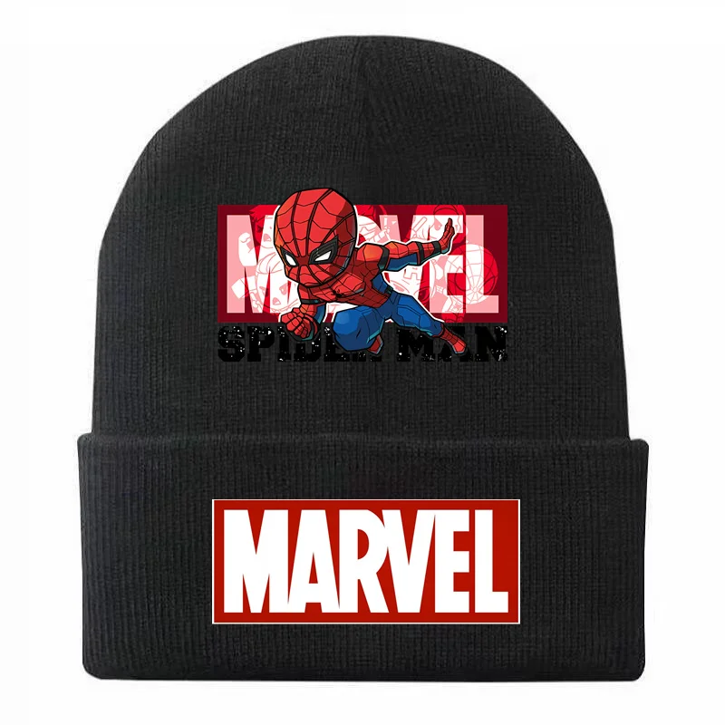 Dead-pool Spider-man Knitted Hat Children\'s Cartoon Printed Wool Cap Outdoor Warming Winter Adult Autumn Winter Christmas Gifts