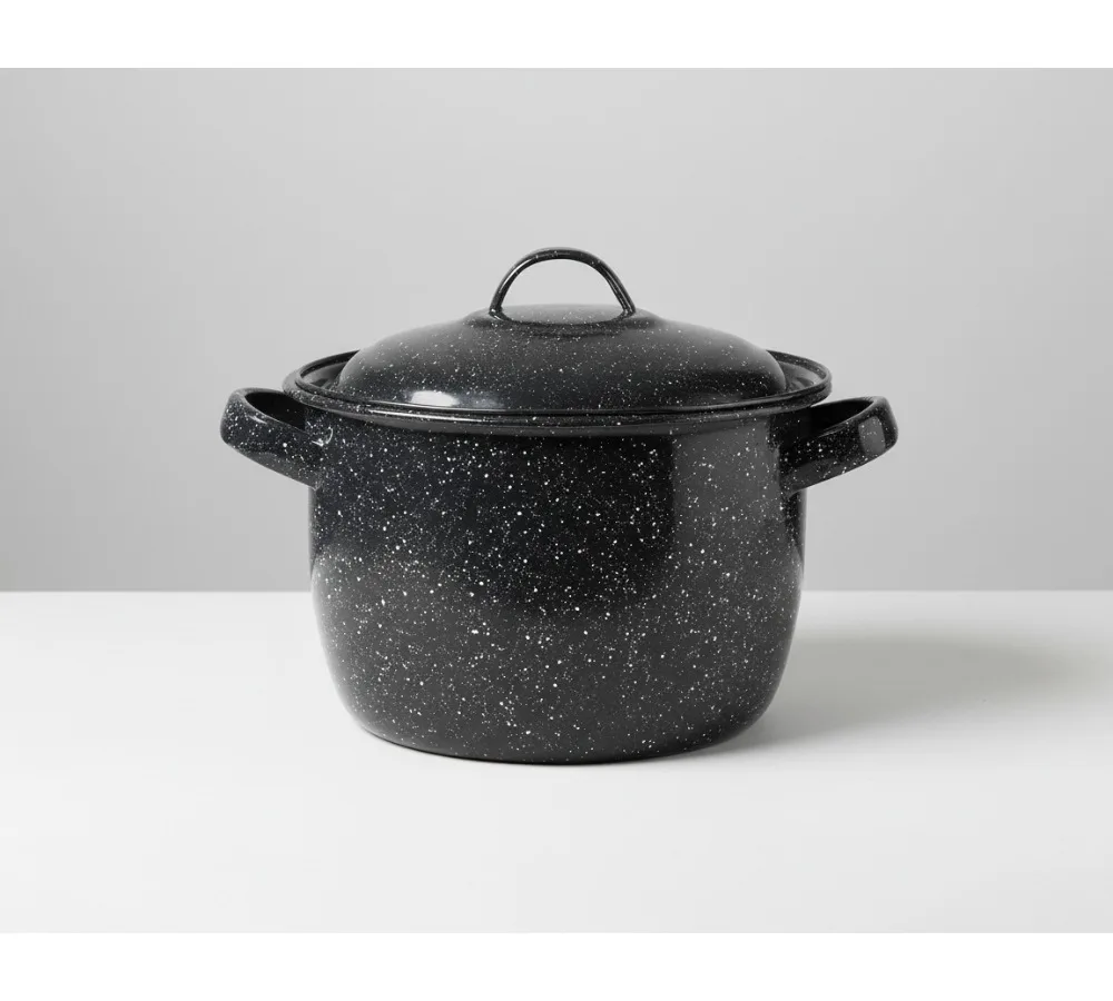 

4-Quart Bean Pot - Porcelain Enamel Steel, Lightweight Durable for Baked Beans Stews Soups, Non-Stick Chip-Resistant Even Heat