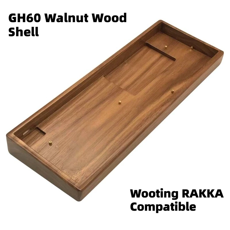 

GH60 Walnut Wood Shell Customization Thin-edged Shell for Mechanical Keyboard Wooting RAKKA Compatible Accessories DIY Gift
