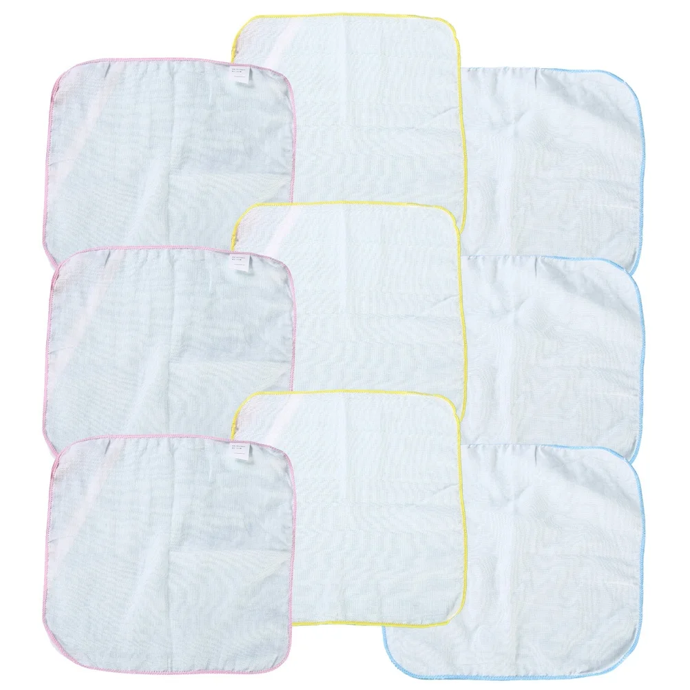 9 قطعة مناشف التجشؤ الطفل القطن الترويل المرايل مربع منديل 30x30 سنتيمتر للجنسين لينة ماصة مساحات اللعاب لحديثي الولادة التسنين