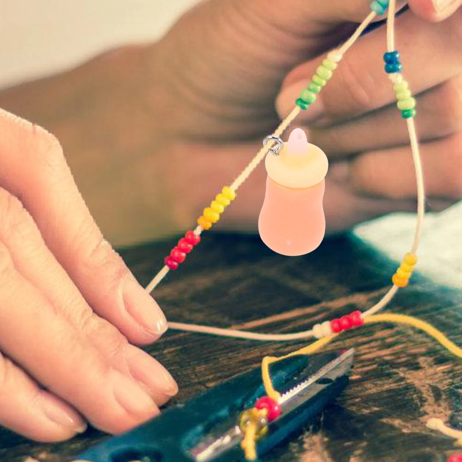 

24Pcs Resin Bottle Charms Cute Mini Pendants for DIY Jewelry Making Craft Projects Keychains Necklaces Bracelets Bulk Charms Set